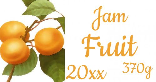 Label Jam Apricot Fruit Drawing free template