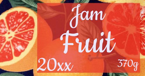 Label Jam Fruit Orange Red free template