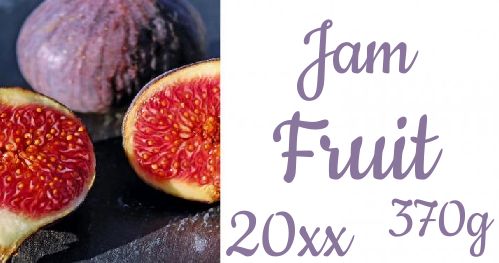 Label Jam Fig Fruit Mauve free template