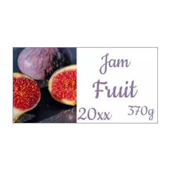 label jam fig fruit mauve 