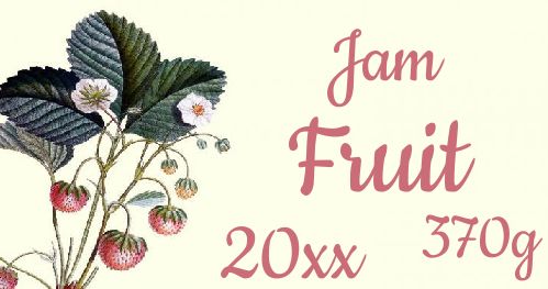 Label Jam Strawberry Fruit Red free template