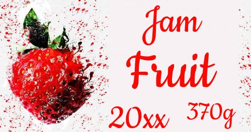 Label Jam Strawberry Fruit Red free template