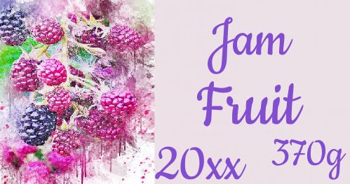 Label Jam Blackberry Fruit Black free template