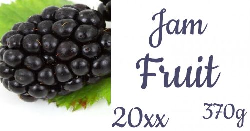 Label Jam Blackberry Fruit Black free template