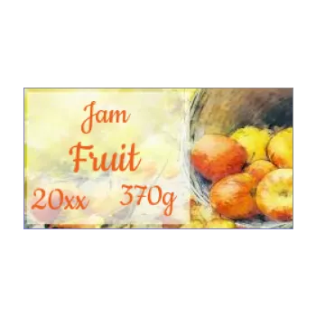 label jam apple fruit yellow 