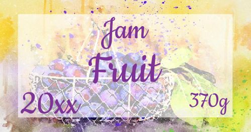 Label Jam Plum Fruit Drawing free template