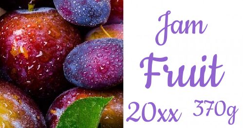Label Jam Plum Fruit Mauve free template