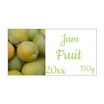 label jam plum fruit green 