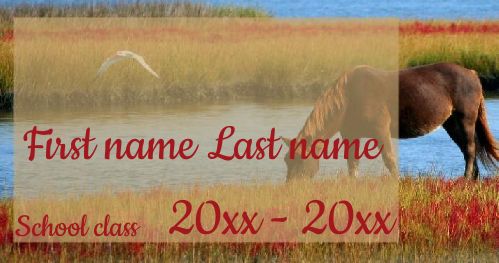 Label Notebook School Horse Animals template
