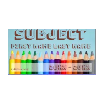 label notebook school pencil blue 