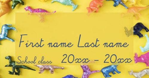 Label Notebook School Dinosaur Yellow template