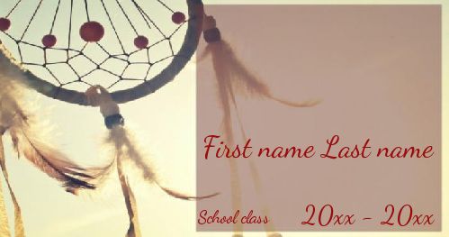 Label Notebook School Dreamcatcher Red template