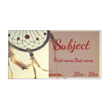 label notebook school dreamcatcher red 