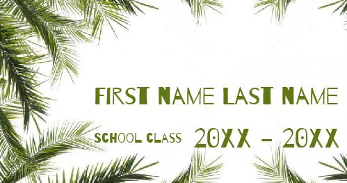 Label Notebook School Green Tree template