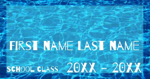 Label Notebook School Water Blue template