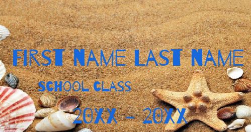 Label Notebook School Sea Yellow template