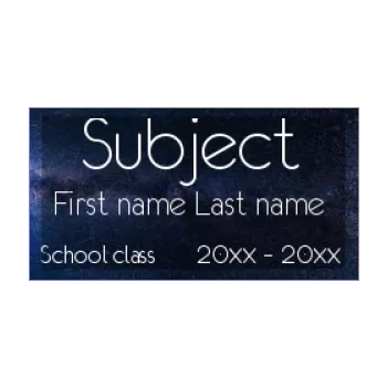 label notebook school black space 