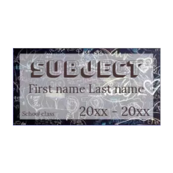 label notebook school black 