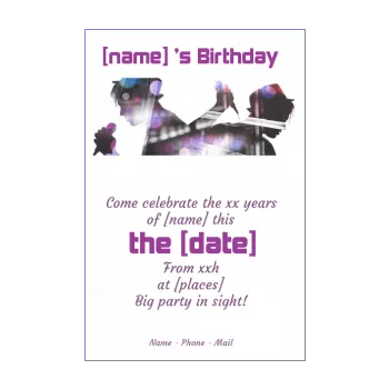 birthday card invitation 30 years 40 years party music 