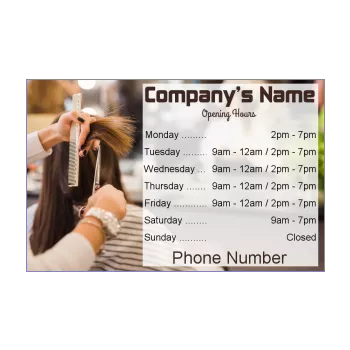 poster hairstyling opening hours shop hand scissors 