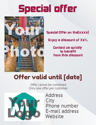 Poster Flyer Promotion Grey with photo template