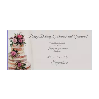 birthday wedding card cake flower grey nuptials 