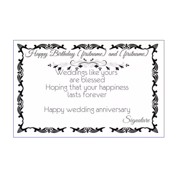 birthday wedding card black nuptials white 