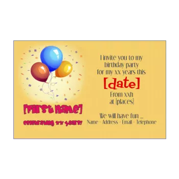 birthday card invitation balloon kid 
