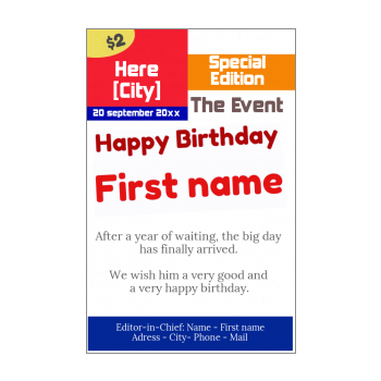 Newspaper Birthday Card Free Templates Greetings Discount