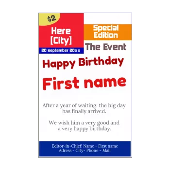 funny happy birthday card magazine newspaper 