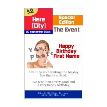 funny happy birthday card magazine newspaper red 