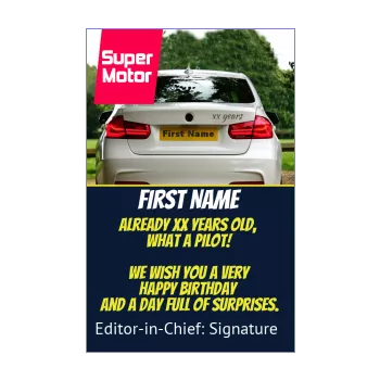 funny happy birthday card magazine car sport 