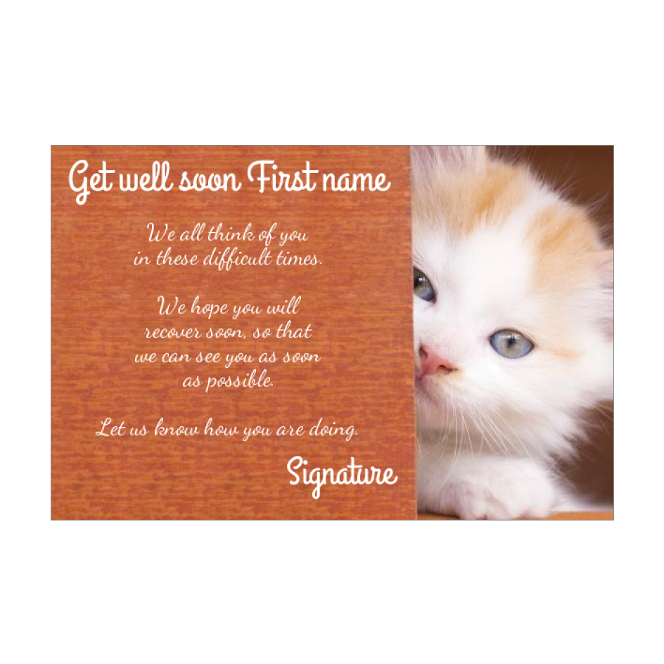 Card Cat Recovery Brown Free Template Card 1239