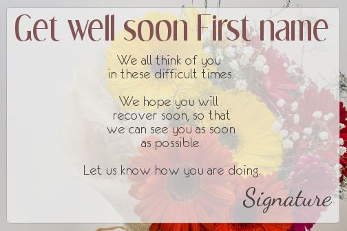 Card Recovery Flower Red Yellow free template