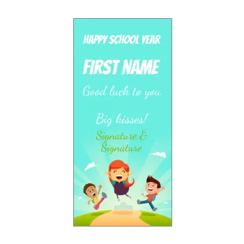 card good school year blue boy drawing girl kid 