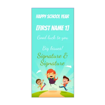 card good school year blue boy drawing girl kid 