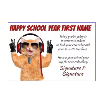 funny card good school year cat animals 