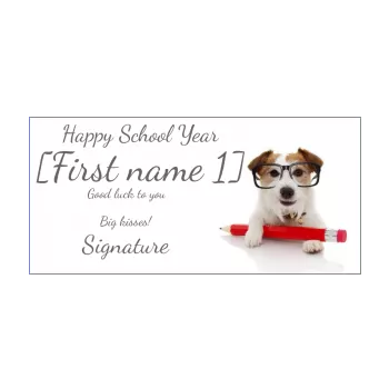 funny card good school year pencil dog 