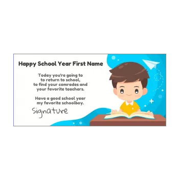 card notebook good school year blue book boy 