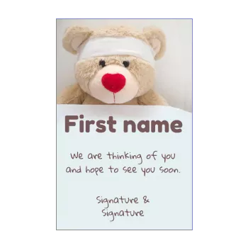 card toy recovery bear 