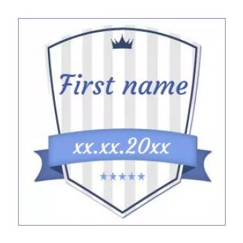 label birth gift baby blue boy coat of arms 