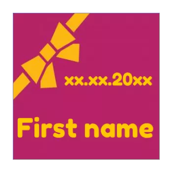 label birth gift baby mauve 