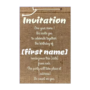 birthday card invitation brown 