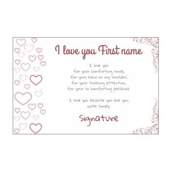 Card Wishes Heart Love Elegant Free Template Card 2133