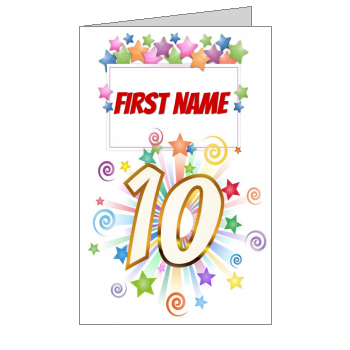 10th Birthday Card Printable