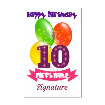 happy birthday card 10 years balloon 
