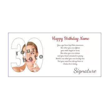 happy birthday card 30 years white 