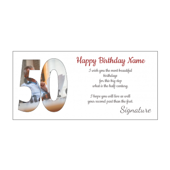50th Birthday card free printable template or send online