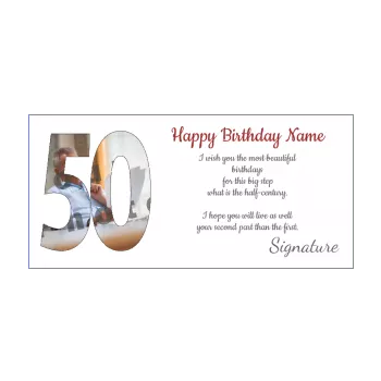 happy birthday card 50 years white 