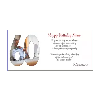 happy birthday card 60 years white 